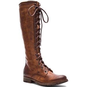 Frye Brown Leather Melissa Lace-up Tall Knee High Equestrian Riding Boots 8 1/2